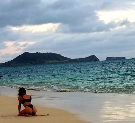 Early Sunrise Ass on beach 1